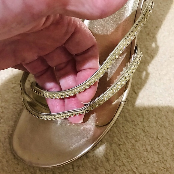 🔥MICHAELANGELO (MARLY) STYLE VERY PRETTY LIGHT GOLD SANDALS&SPARKLE👀ALL PICS - Picture 8 of 10